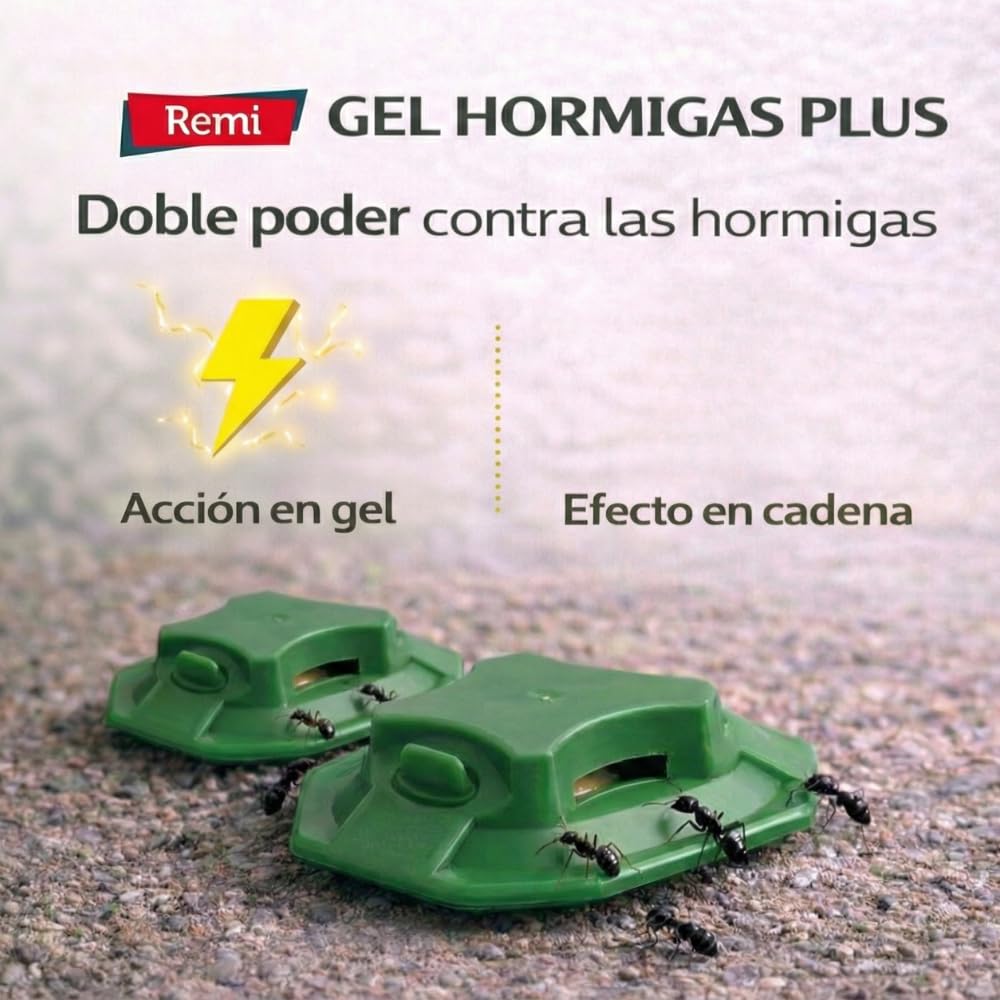 Remi Hogar Defens Gel Hormigas | Pack 4 Trampas Insecticida Hormigas | Cebo Insecticida Listo para Usar | Elimina Hormigas y el Hormiguero | Uso Interior y Exterior | Alta eficacia | Listo para Usar — view 7