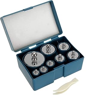 Bekith 8 Pack Calibration Weights, 10g-1000g Gram Precision Steel Scale Calibration Weight Kit Set with Tweezers for Digital Scale Balance, Jewellery Scale, Scien