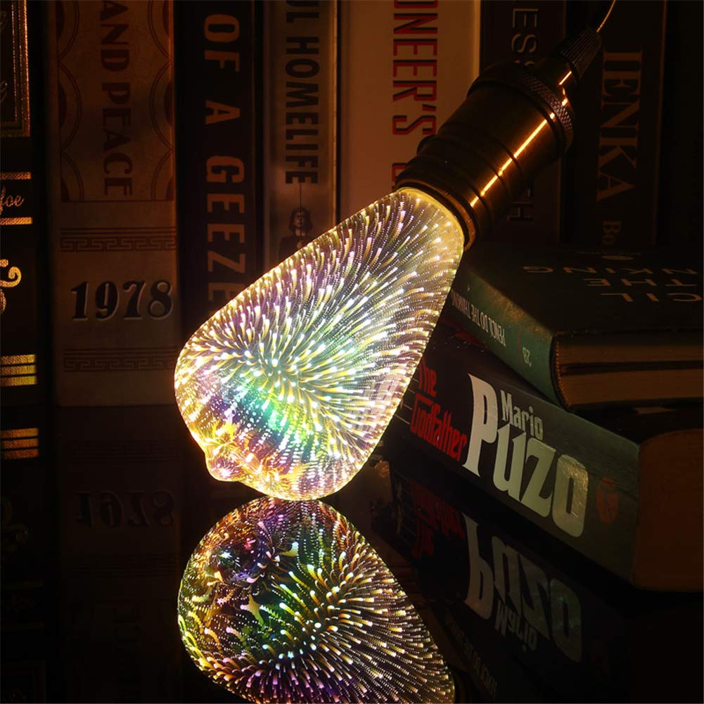 Tnfeeon LED Light Bulbs E27 Glass Cover Gorgeous Lighting Silver Plated 3D Fireworks LED Light Bulb for Wedding (605) - Image 4