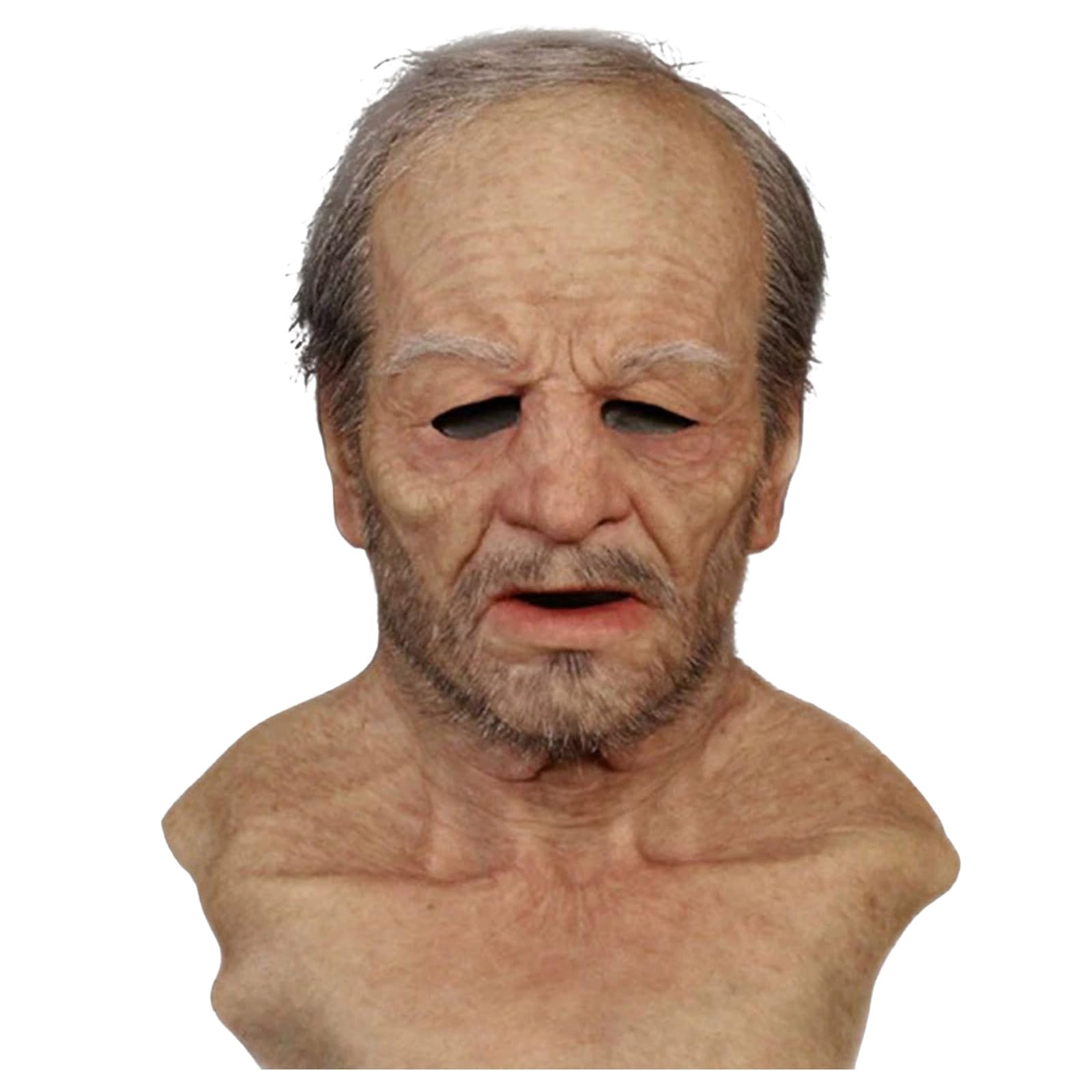 Old Man Mask Realistic Halloween Masquerade Latex Human Wrinkle Face Mask