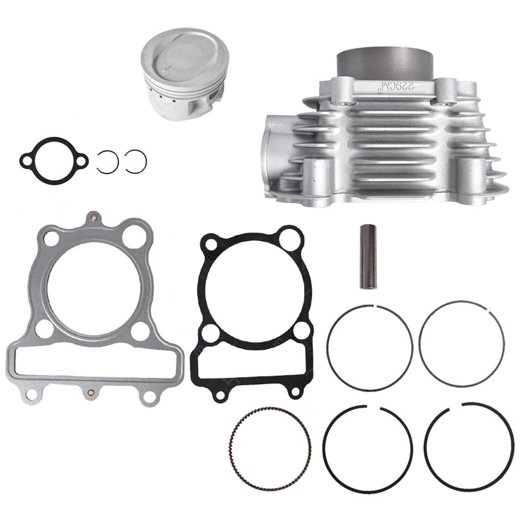 Silscvtt Guarnizione testa pistone cilindro sostituzione kit estremità superiore per Yamaha Bear Tracker 250 1999-2004 Timberwolf 250 1992-2000 Moto-4 250 1989-1991