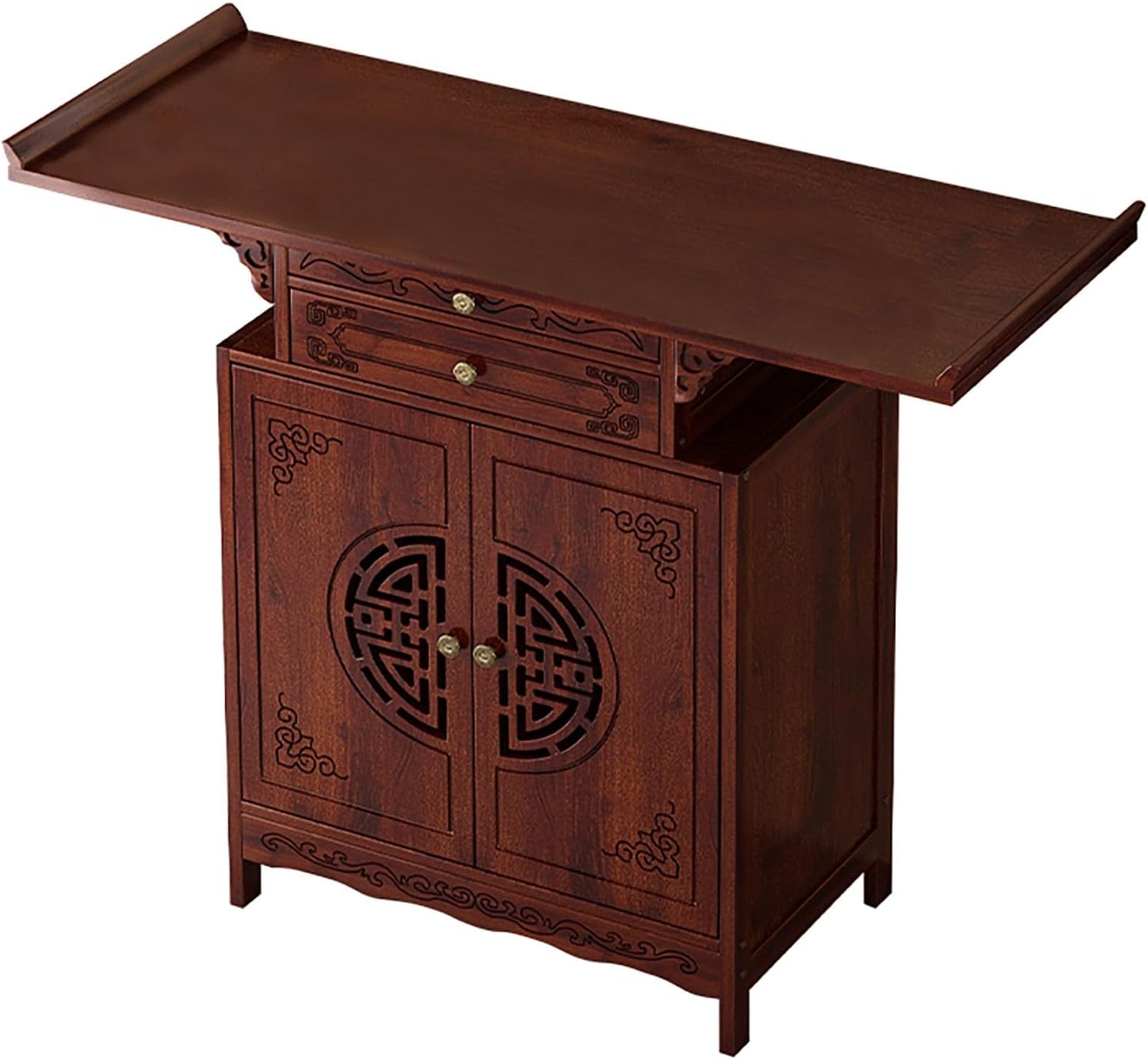 Bamboo Shrine Altar Table,Personal Shrine Altar Table,Chinese Altar Tables with Storage,Meditation Prayer Tables with Drawer,Buddha Niche Chinese Cabinet(80x40x100cm(31.5x15.7x39.4in))