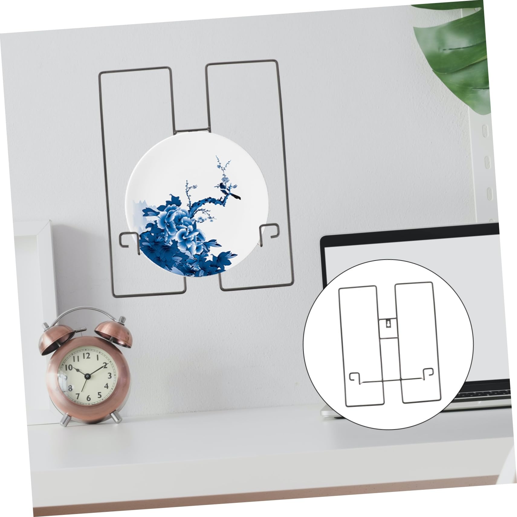 VALICLUD Creative Iron Artwork Display Rack Bowl Holder Stand for Plates Trays and Books Minimalist Vintage Style for Home Office Gallery Use