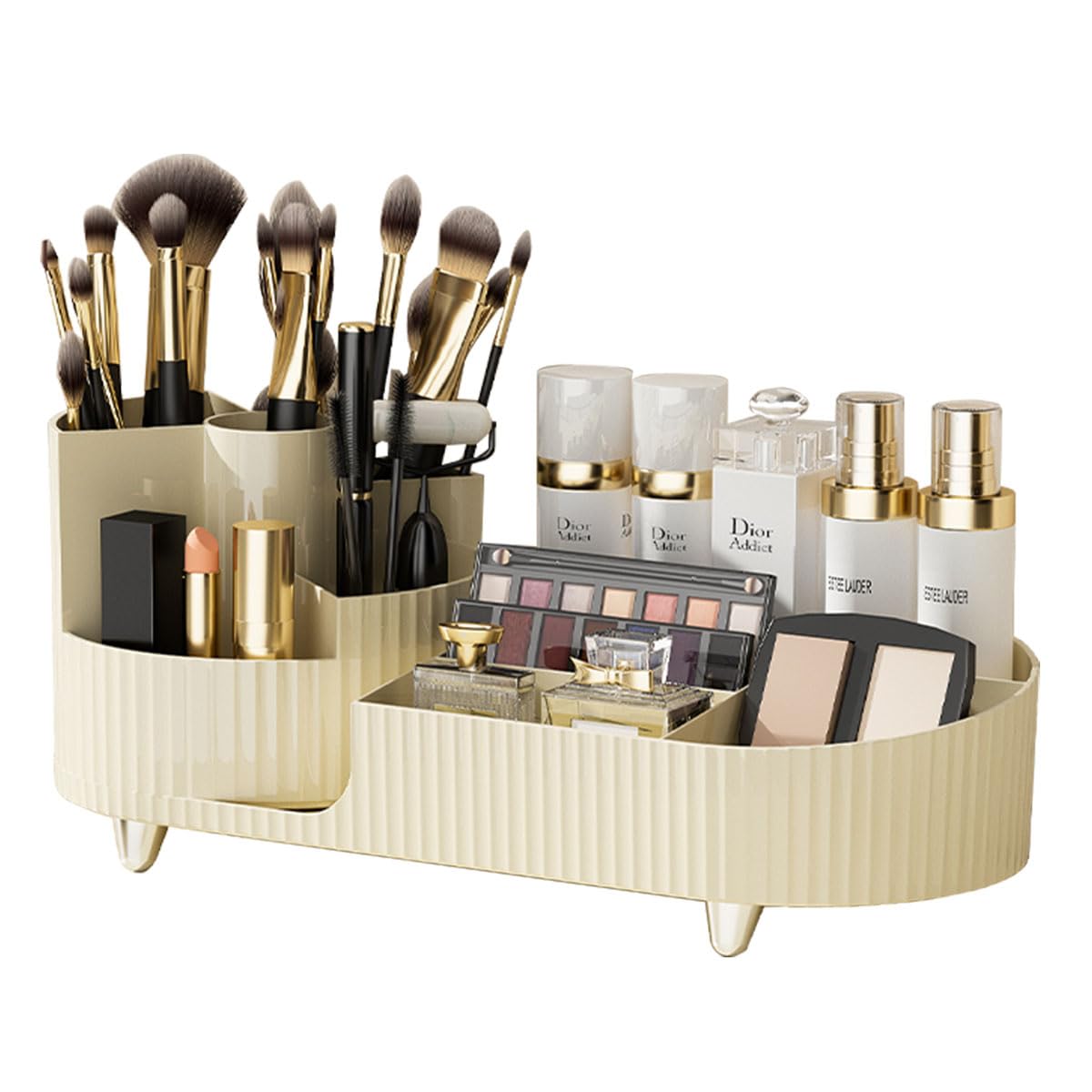Make Up Organiser Beauty Accessories with 360-Degree Spinning Makeup Brush Holder Skincare Organiser Storage for Dressing Table Bathroom, 1304