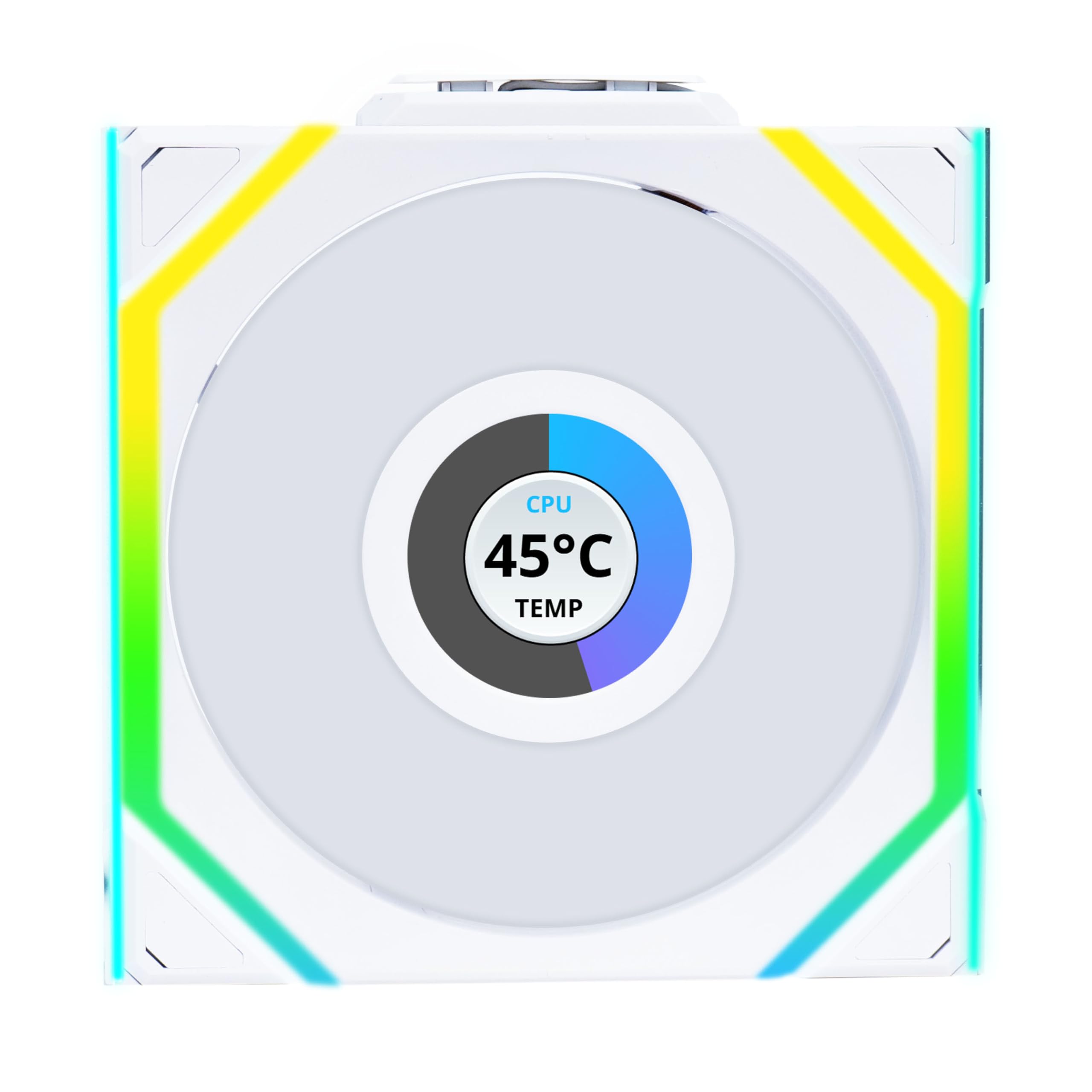 UNI FAN SL120 V2 Wireless RGB Gaming Fan with LCD Display - 120mm - White - Premium Cooling