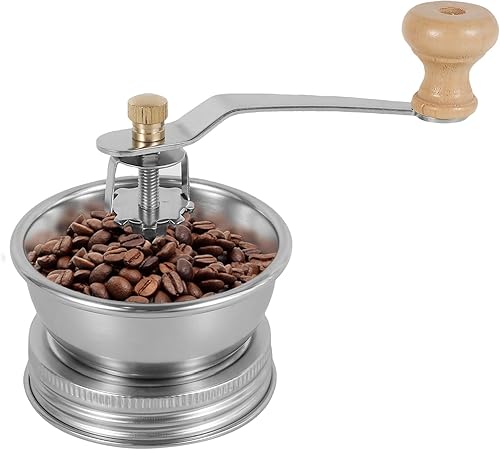 Molinillo de café con mango de manivela, accesorio de tapa manual para tarros Mason de boca ancha, molinillo de granos de café a mano, molinillo de
