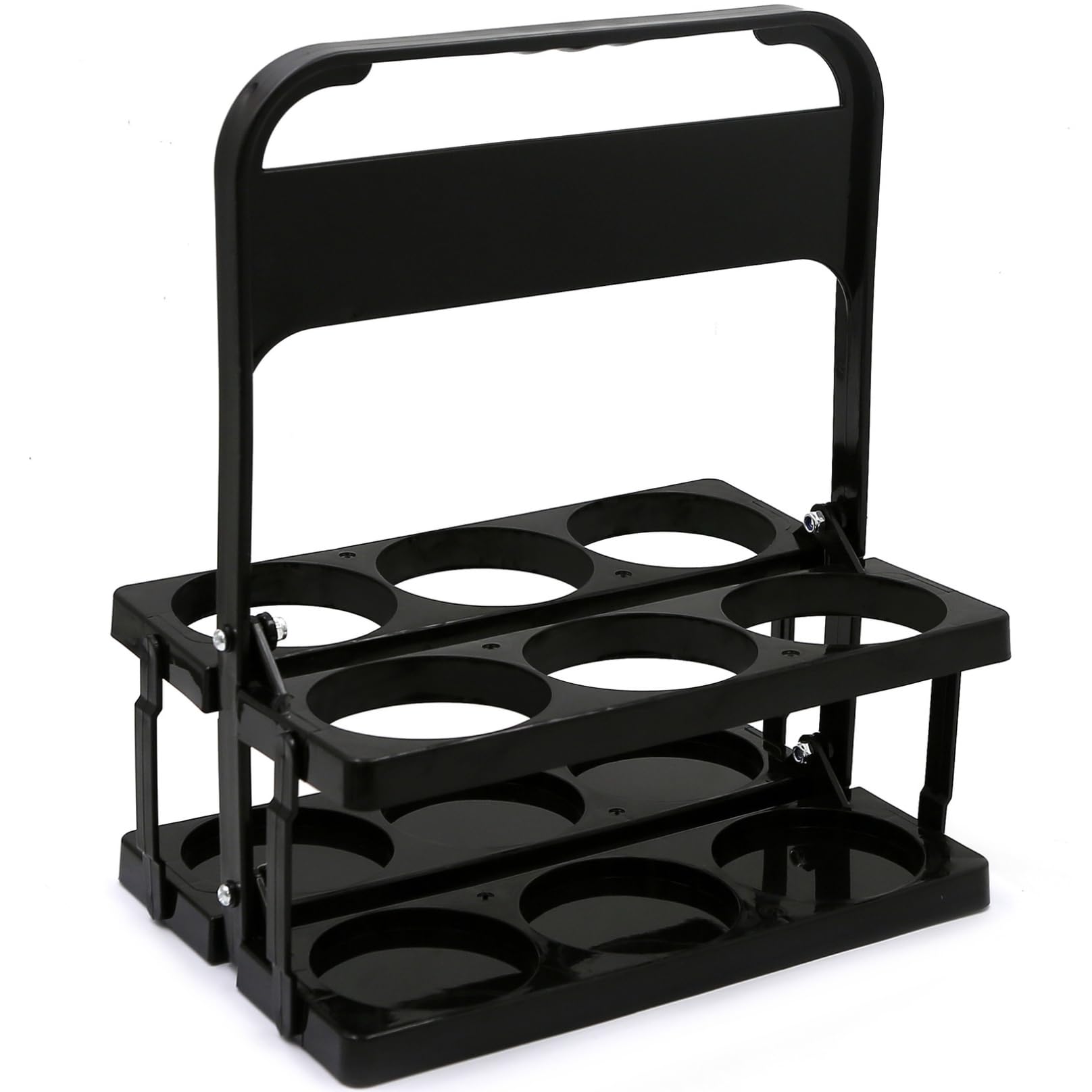 CAKEEYUM Bottle Carrier 6 Bottle 2.95 Inch Foldable Drink Carrier with Handle Reusable Drink Delivery for Beer Portable Wine for Daily Use and Party Black