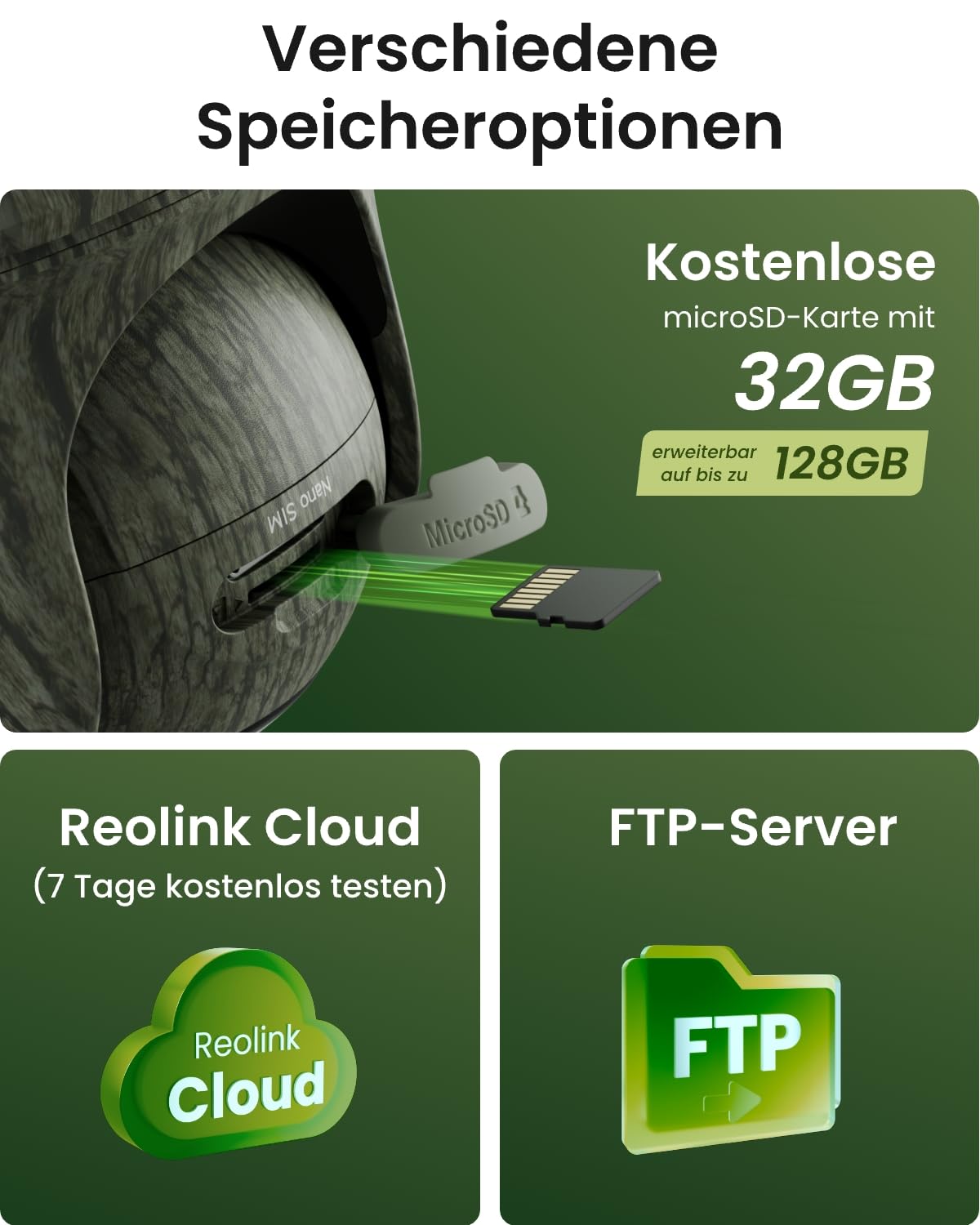 Reolink Go Ranger PT 4K 3G/4G LTE PTZ Überwachungskamera Aussen mit SIM-Karte Nachtsicht