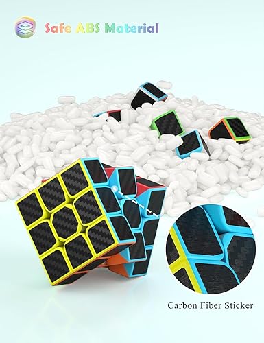 Miniatura 8 de Roxenda Juego de cubos de velocidad paquete de cubos de velocidad de 2 x 2 3 x 3 4 x 4 y cubo pirámide colección de cubos mágicos sin calcomanías