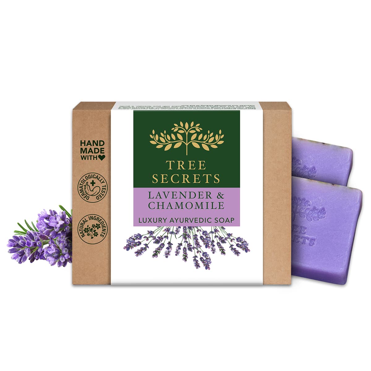 Luxury Ayurvedic Lavender & Chamomile Soap | Handmade Bathing Bar - 125g