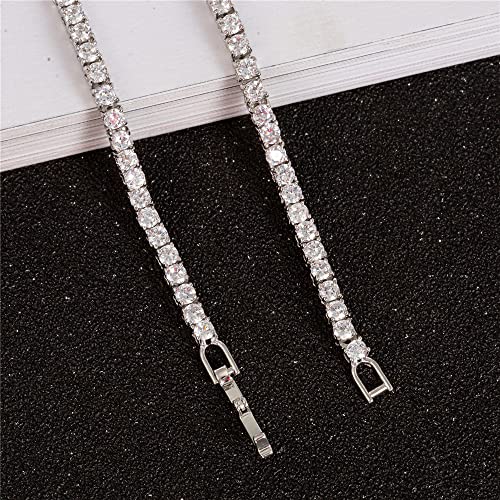 Kelistom 14K White Gold Plated Tennis Anklet For Women, 3Mm Cubic Zirconia Classic Tennis Bracelet Anklet Gold Ankle Bracelet For Women (3Mm-White, 10) #TOP4