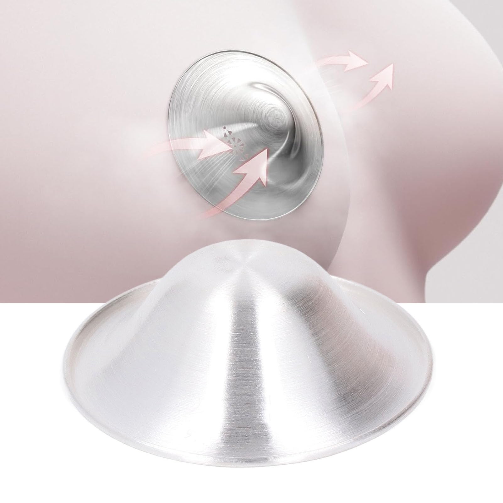 ViaGasaFamido 999er Silber Stillschale - Atmungsaktive Brustwarzenabdeckung für trockene und rissige Brustwarzen zum Stillen, ideal für Mütter