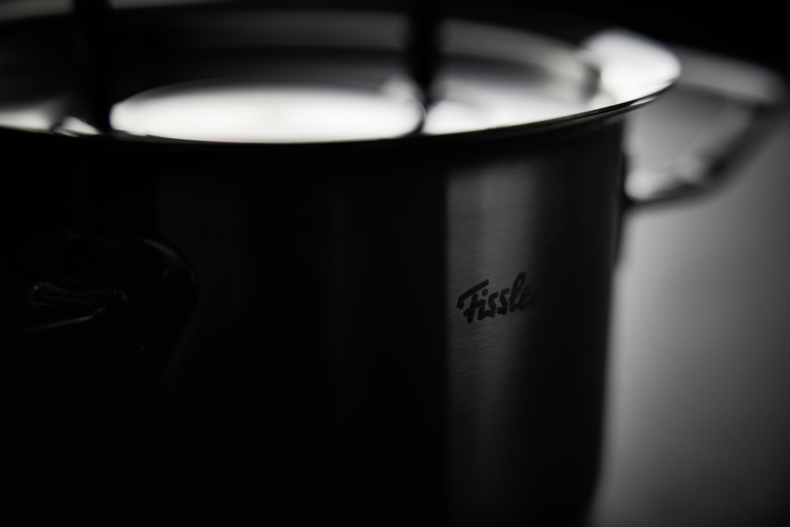 Fissler Original-Profi Collection Shadow Line, 5-teiliges Edelstahl-Topfset, Limitierte Jubiläumsedition, 3 Kochtöpfe, Servierpfanne, Stielkasserolle, Schwarz