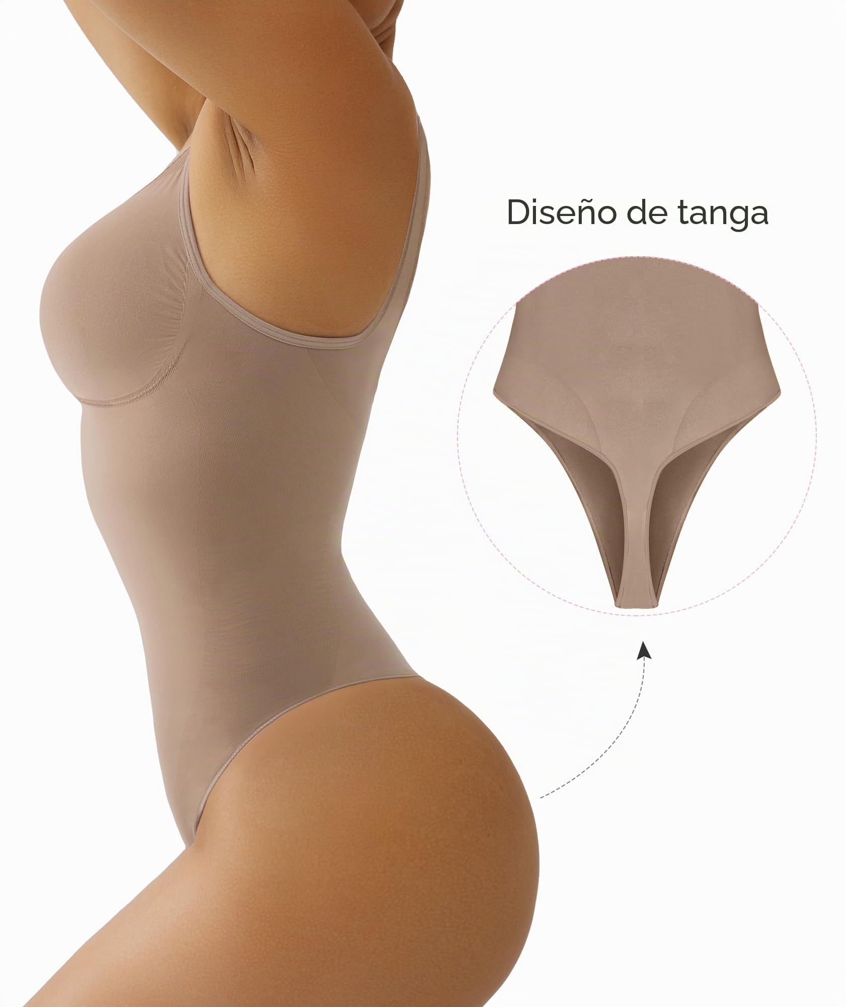 SHAPERX Body Reductor Mujer Bodysuit Shapewear Camiseta Top Sin Mangas Control de Abdomen Moldeador Reductoras