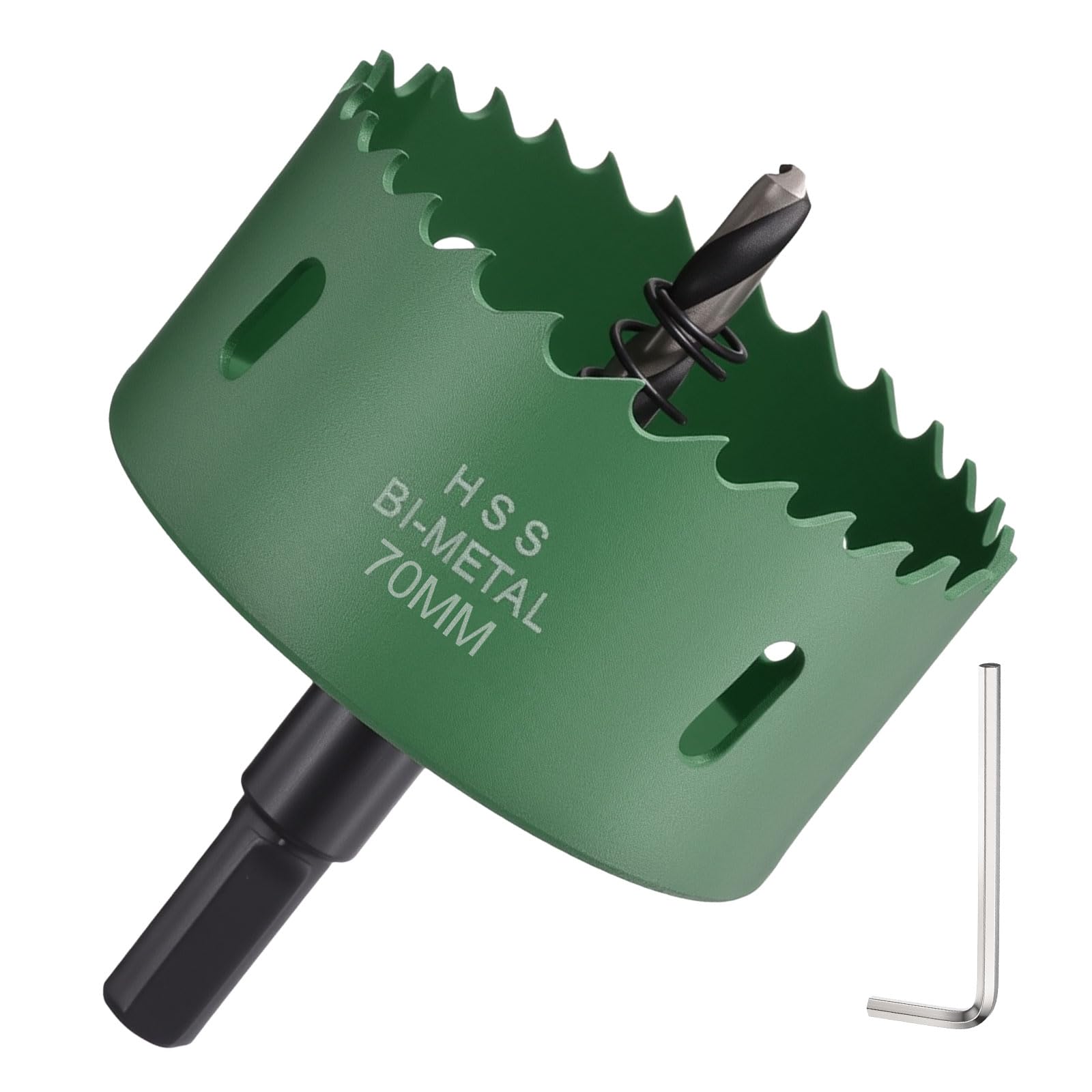 DTGN 2-3/4" Bi-Metal Hole Saw M42 HSS - 70mm Hole Cutter - Good for Thick Stainless Steel/Alloy/Aluminium/Brass/Copper - Green