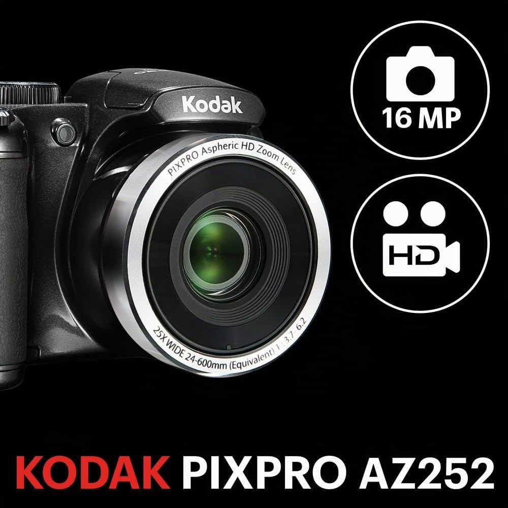 Kodak Pixpro, Cámara Digital (16 MP, 4608 x 3456 Pixeles, 1/2.3", CCD, 25x), Negro