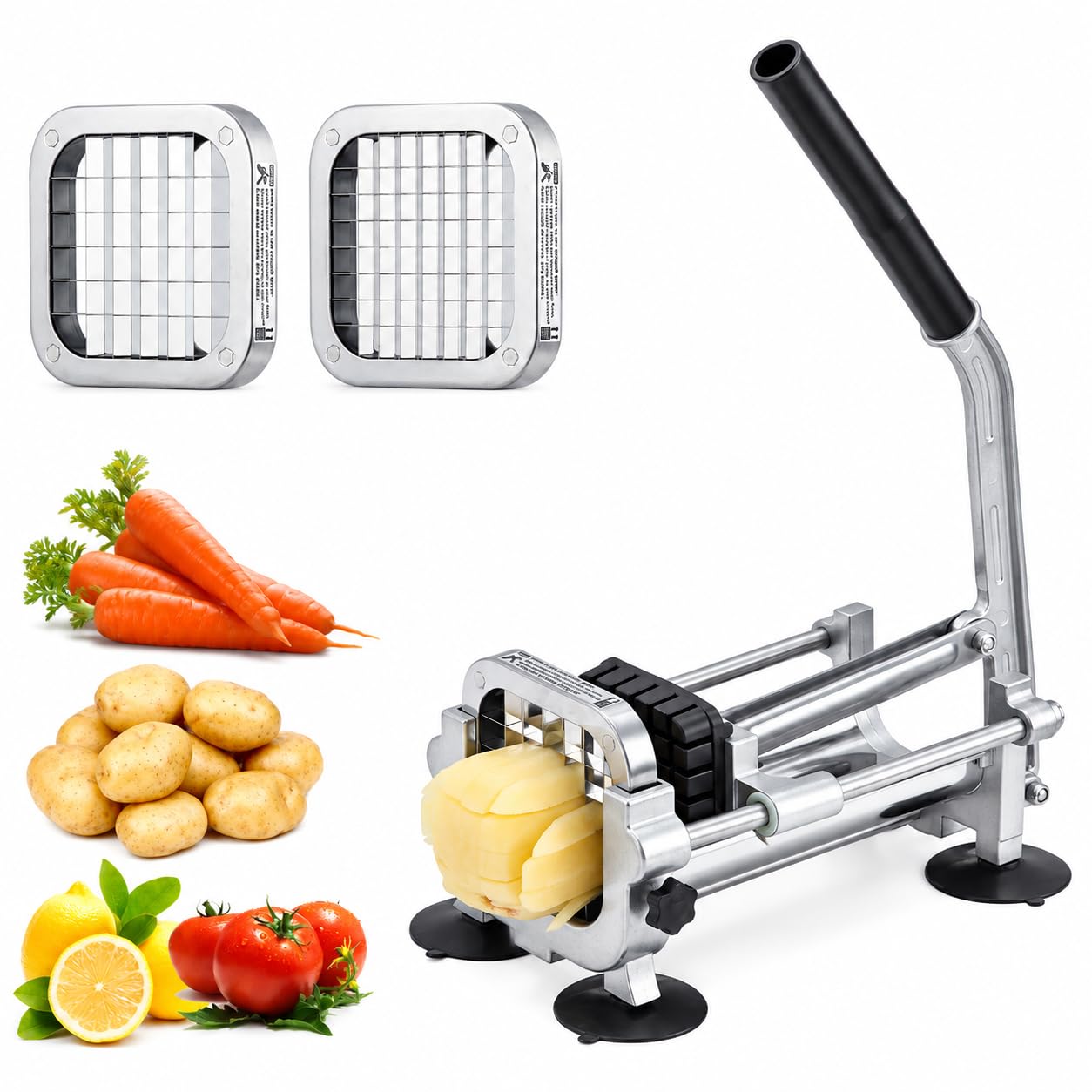 Coupe-Frites Professionnel 12,7/9,5/6,35 mm Lames en Acier INOX