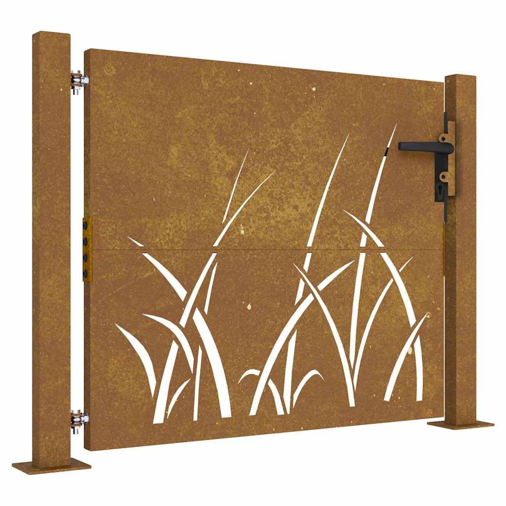 Portal Jardín Acero Corten 100x100 cm Diseño Láser Bloqueable