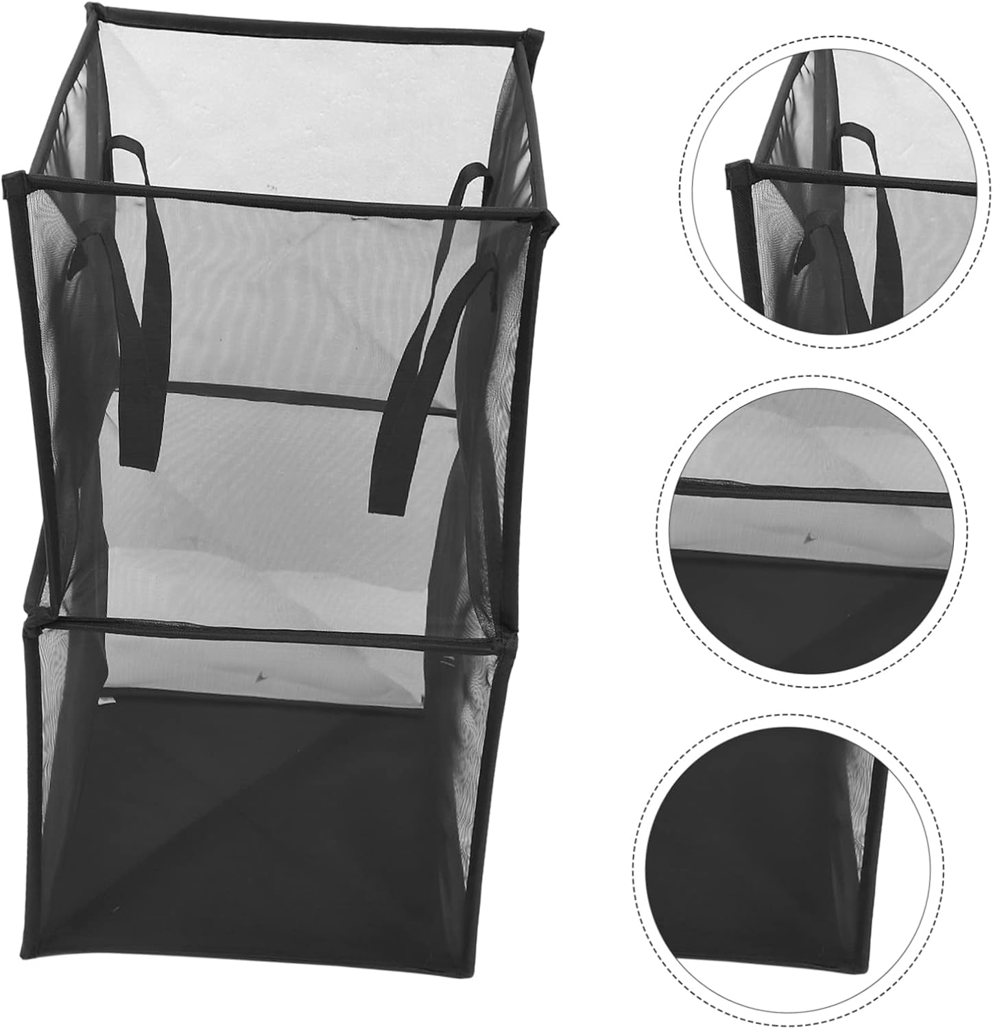 Amosfun Foldable Laundry Hamper Basket with Handles Large Capacity Mesh Clothes Storage Organizer for Bedroom Bathroom Nursery and Living Room Space Saving Collapsible Laundry Bag for