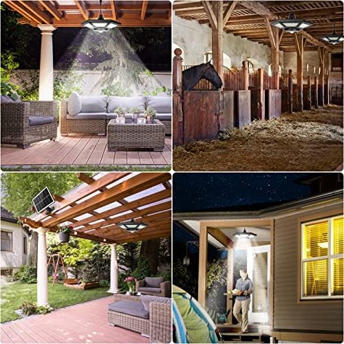 Solar Pendant Lights Outdoor Indoor,180LED 1000LM Solar Shed Light with with Remote Control,5 Lighting Modes,Solar Powered Motion Sensor Light for Yard Garage Gazebo Porch