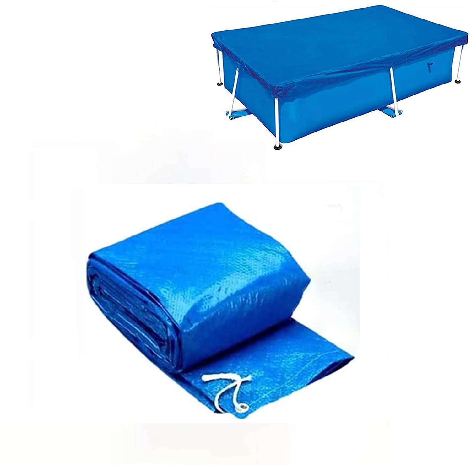 Pool Cover, Frame Waterproof Pool Cover Easy Set Dustproof Pool Protector Pool Cover for Family Pool Splash Basin and Outdoor Villa Garden (220 x 150 cm)