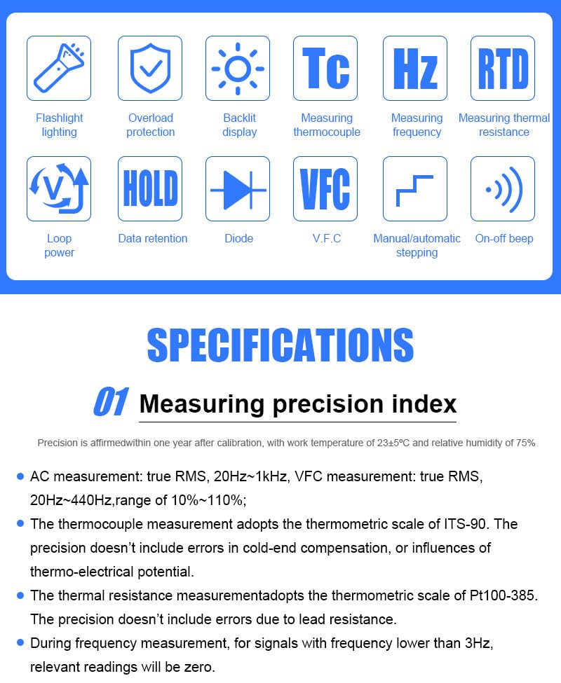 QDTimes 79+ Process Meter with Measure and Output Function Tc RTD Pt100 Cu50 VFC Thermocouple Cold Junction Compensation(Victor 79+)