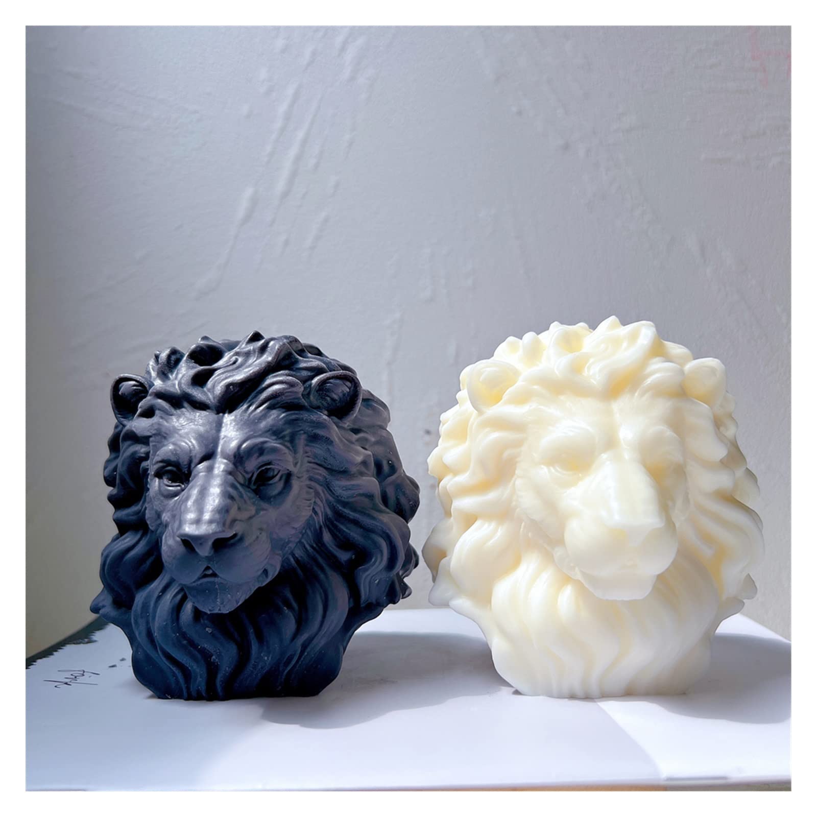 YZACK Molde de Silicona for Vela de Cabeza de león, Estatua de Animal única, moldes for Velas de Cera de Soja, Amantes de los Animales, decoración del hogar, Regalo for fundición de Resina