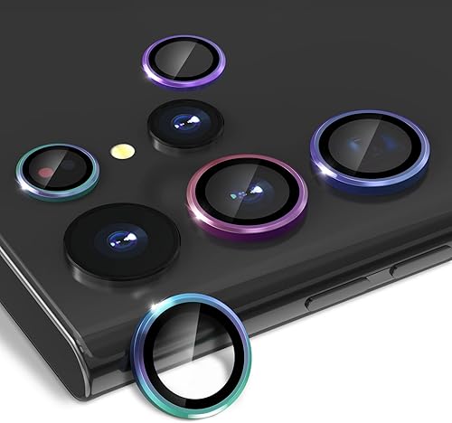 CloudValley Protector de lente de cámara para Samsung Galaxy S22 Ultra 3+2, anti arañazos HD vidrio templado trasero cámara protectora cubierta de