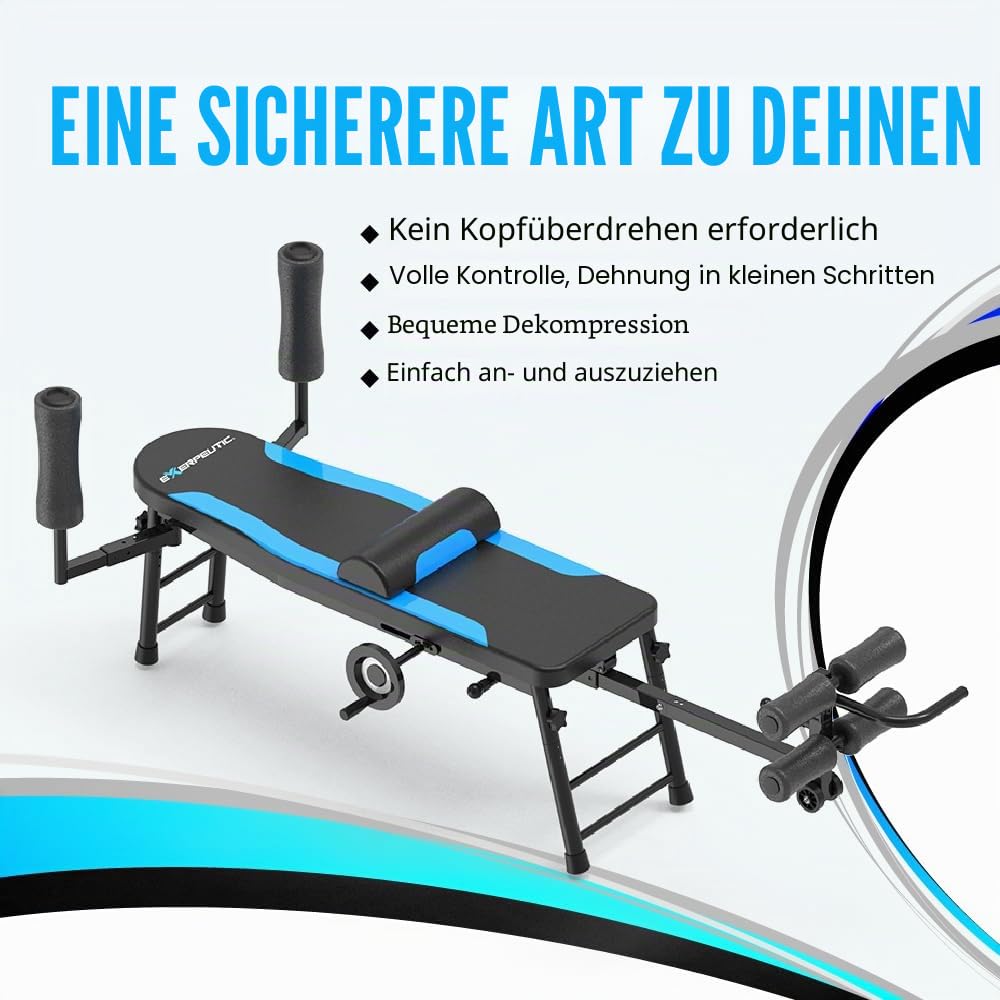Exerpeutic Back Stretch Traction Inversions Tisch mit 136kg Gewichtskapazität, sehr Platz sparend