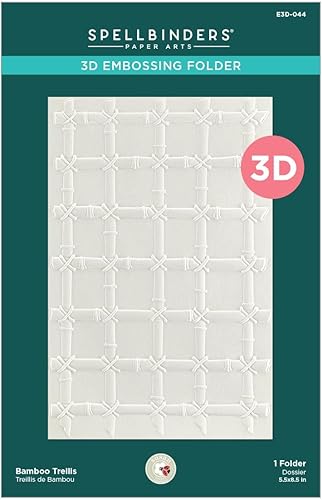 SPELLBINDERS PAPERCRAFTS, INC - Carpeta de estampado 3D con diseño de enrejado de bambú Spellbinders de Susan Tierney-Cockburn