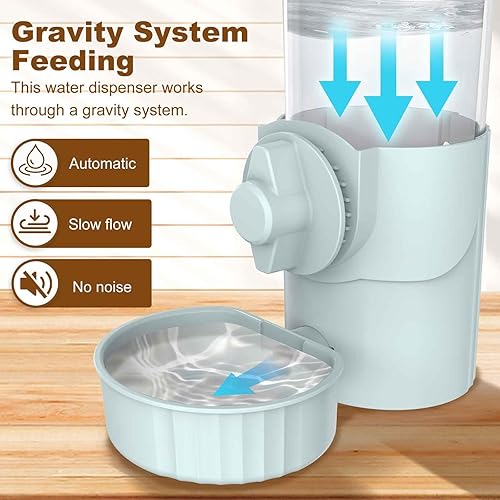 Miniatura 5 de Dispensador de agua automático para mascotas, cuenco de agua para jaula, plato pequeño de comida para conejos, hurones, gatos, pájaros, perros