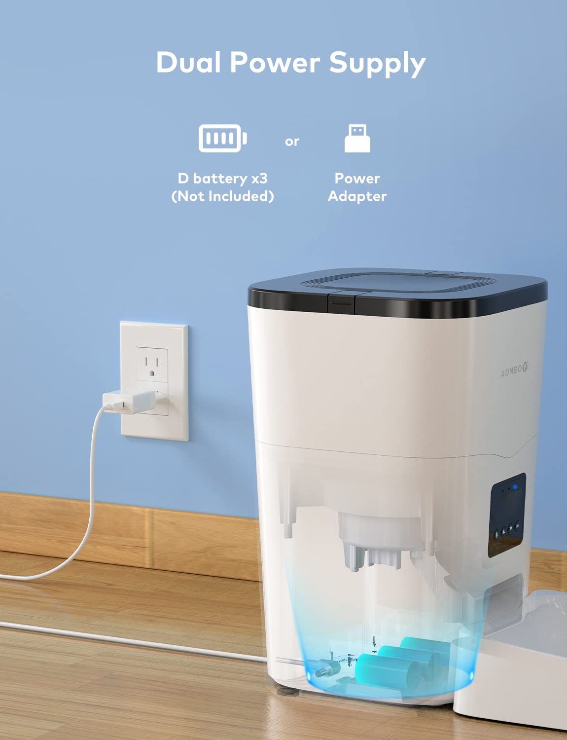 Distributore Automatico Cibo Per Gatti AONBOY - Timer Programmabile, 1-4 Pasti Giorno, Registrazione Vocale, Ideale Per Piccoli Animali Domestici - Foto 5