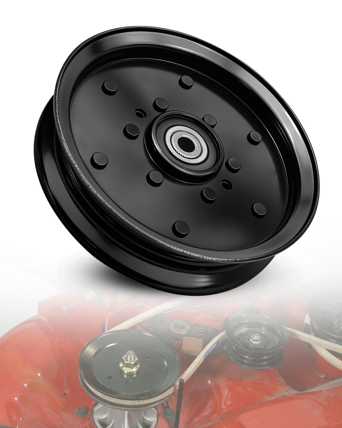 Flat Idler Pulley Replace 07351200 Fit for Ariens 60 52 48 Apex Gravely ZT HD Pro-Stance Z-Stance Compact-Pro Pro-Walk Pro-Turn Mower, 5" x 0.75" Belt Pulley