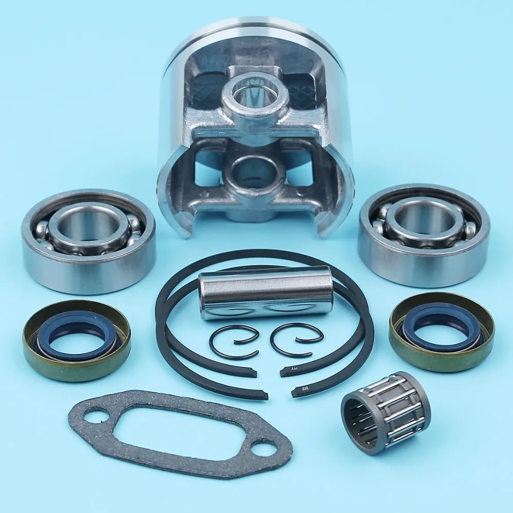 Kit de pistón y cojinete de cigüeñal de 52 mm, Compatible con Cilindros de Gran diámetro de Motosierra 670, 630 y 625 Super II, Sello de Aceite, Jaula de Aguja de Repuesto