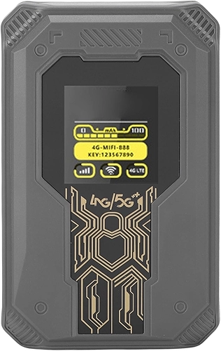 Hotspot WiFi Portátil, Roteador de Viagem de Internet Móvel 4G LTE Conecta até 8 Dispositivos Com Slot para Cartão SIM de Exibição de Tempo Roteador de 300 Mbps para Viagens de