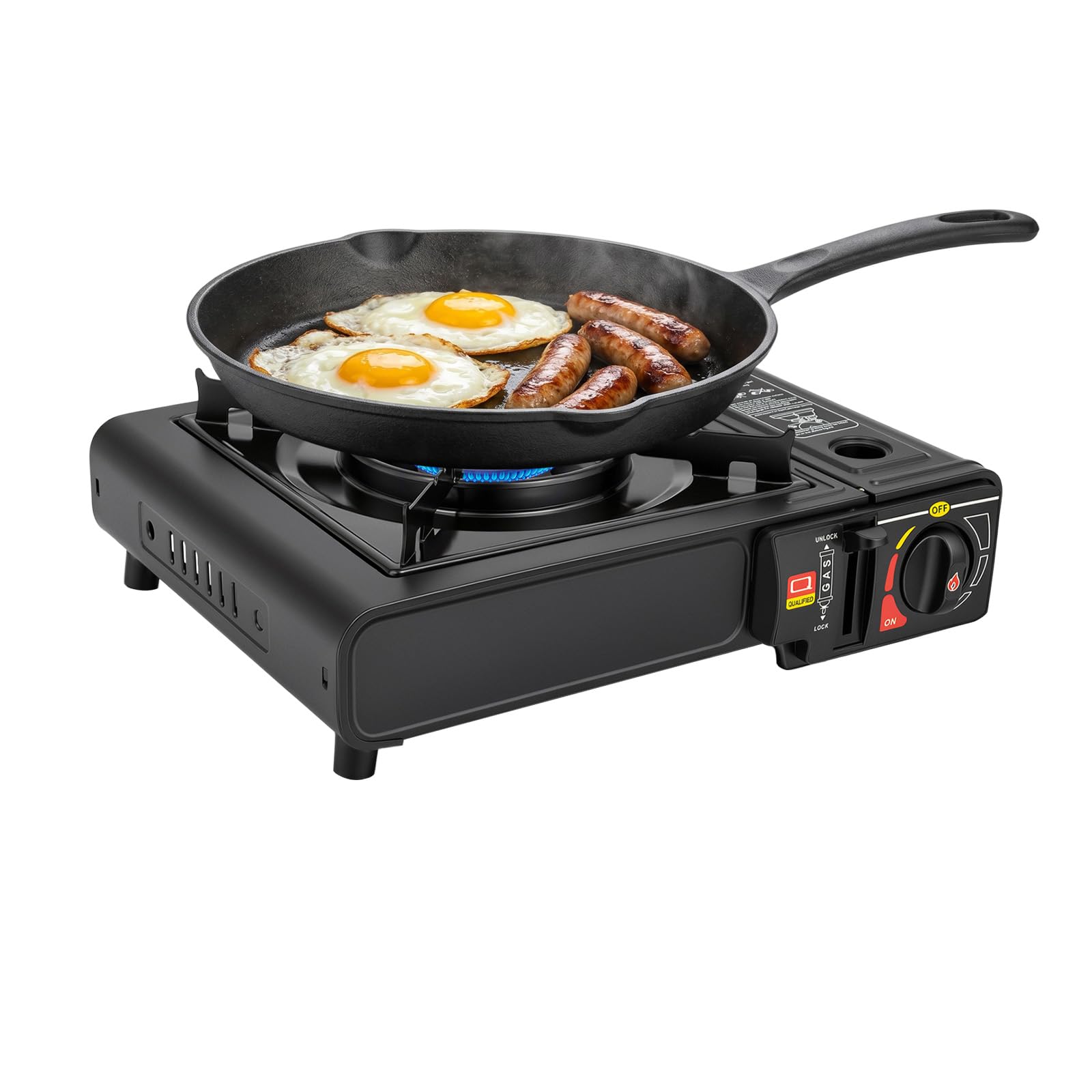 Hornillo portátil de gas para camping, 2500 W, encendido electrónico