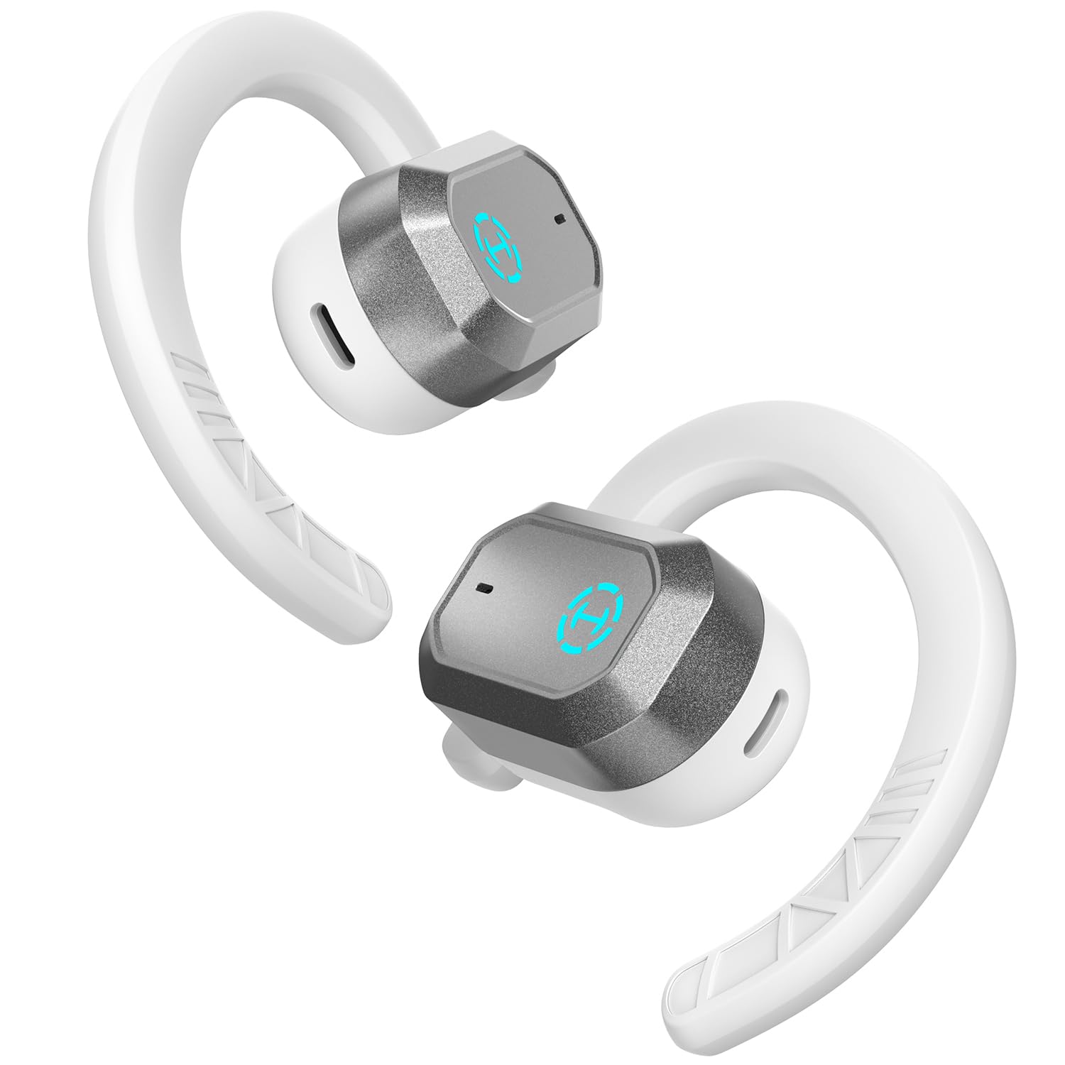 Edifier Air 2 Over-Ear-Kopfhörer mit Ohrschlaufen, kabellos, Bluetooth 5.3, offene Ohr-Kopfhörer mit verstärktem Bass, eingebautem ENC-Mikrofon, 28 Stunden Spielzeit, 11 RGB-Licht, Silikon-Ohrbügel