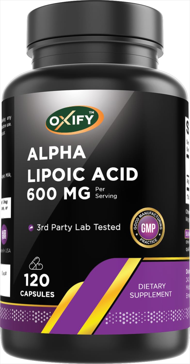 Oxify Alpha Lipoic Acid 600 mg per Serving | Supplement Made in USA
