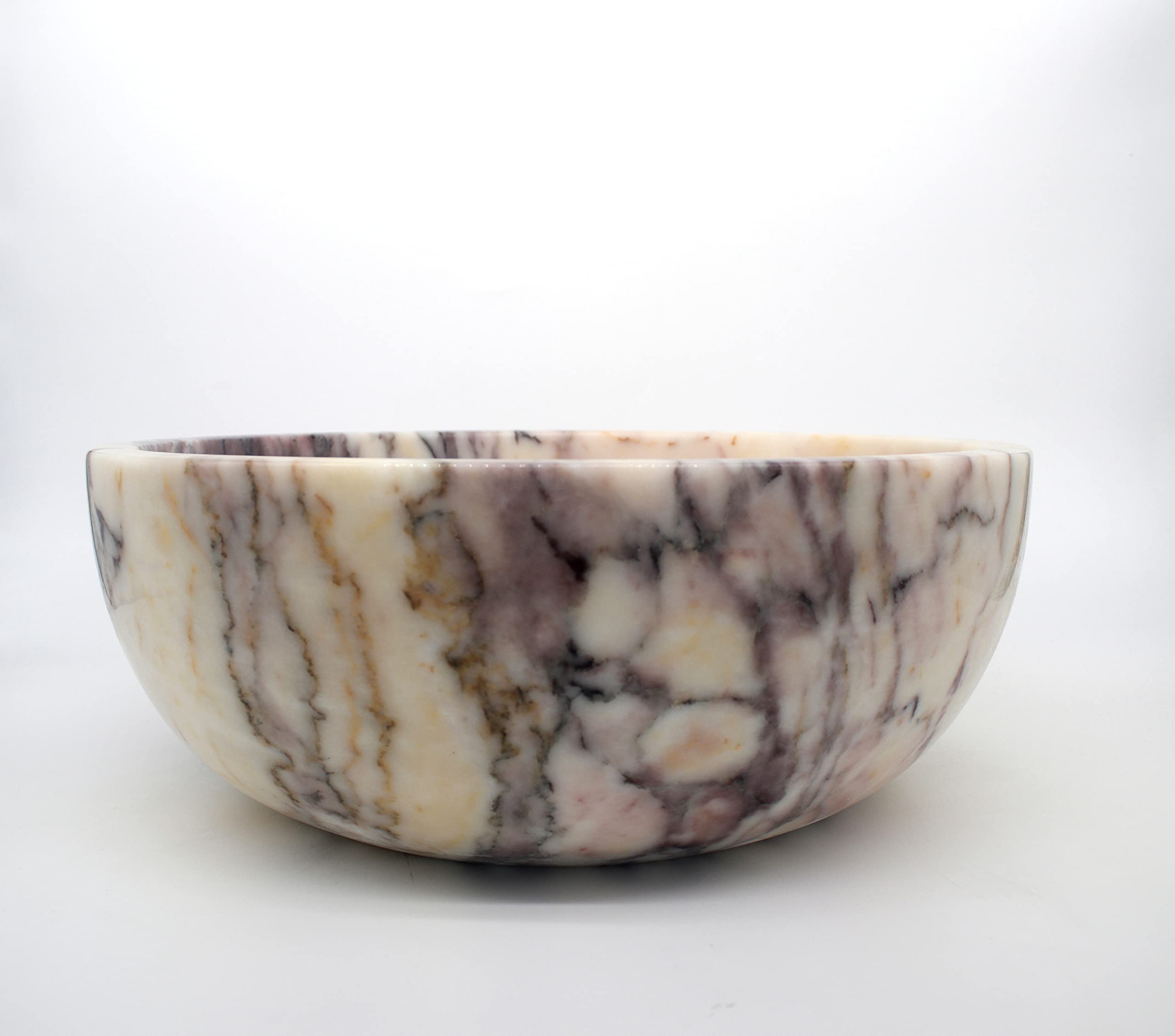 Fregadero de mármol lila, lavabo hecho a mano, cuenco de mármol, fregadero redondo hecho a mano, lavabo de baño, lavabo de guardarropa, recipiente redondo, fregadero de piedra natural
