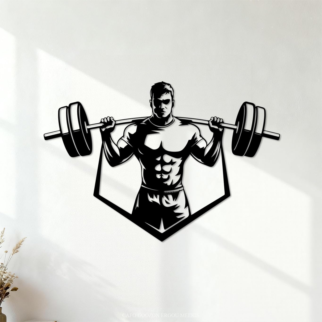 Wall Decals Paster Paper Best Gym Logo Design 50.4x74.3cm Multi Color Selection Black โ image 1