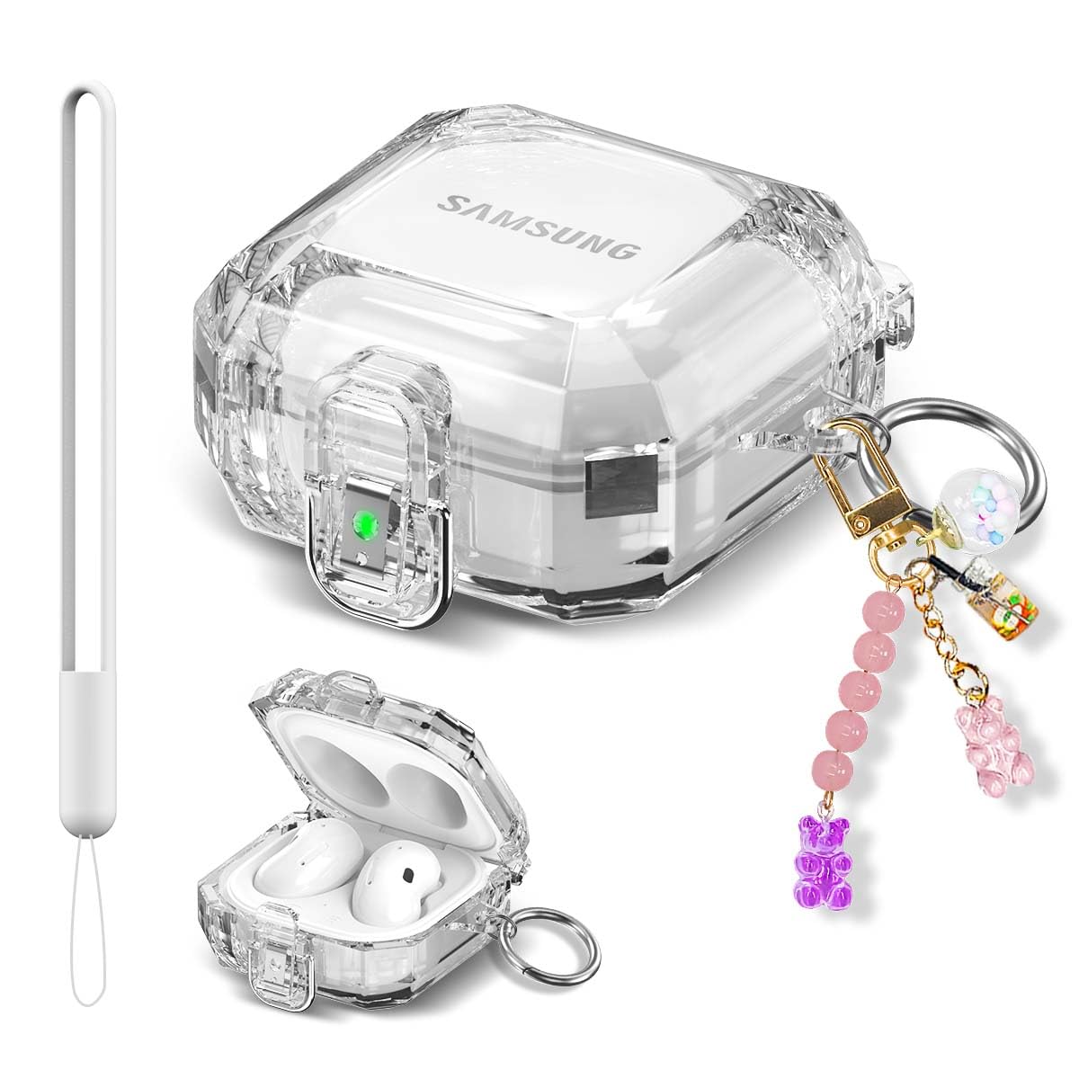 Amazon.com: [Upgrade Lock] Clear Case for Galaxy Buds 2 Pro/Buds