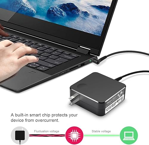 Miniatura 3 de Cargador compatible con Lenovo Laptop Computer 65W 45W Punta Redonda Fuente de Alimentación Adaptador de CA