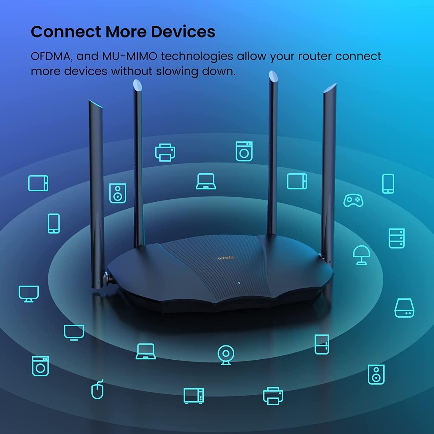 Tenda TX9 PRO - Router Wi-Fi Gigabit Ethernet dual band (2,4 GHz/5 GHz) 5G Nero