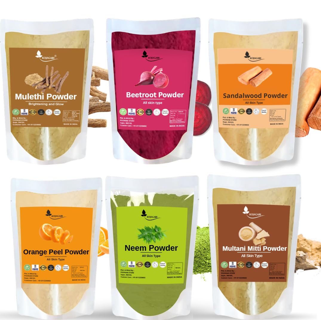 Herbal Multani Mitti, Sandalwood, Beetroot, Orange Peel, Mulethi, Neem Powder | For Face pack | Bright and Glowing Skin |-picture-43