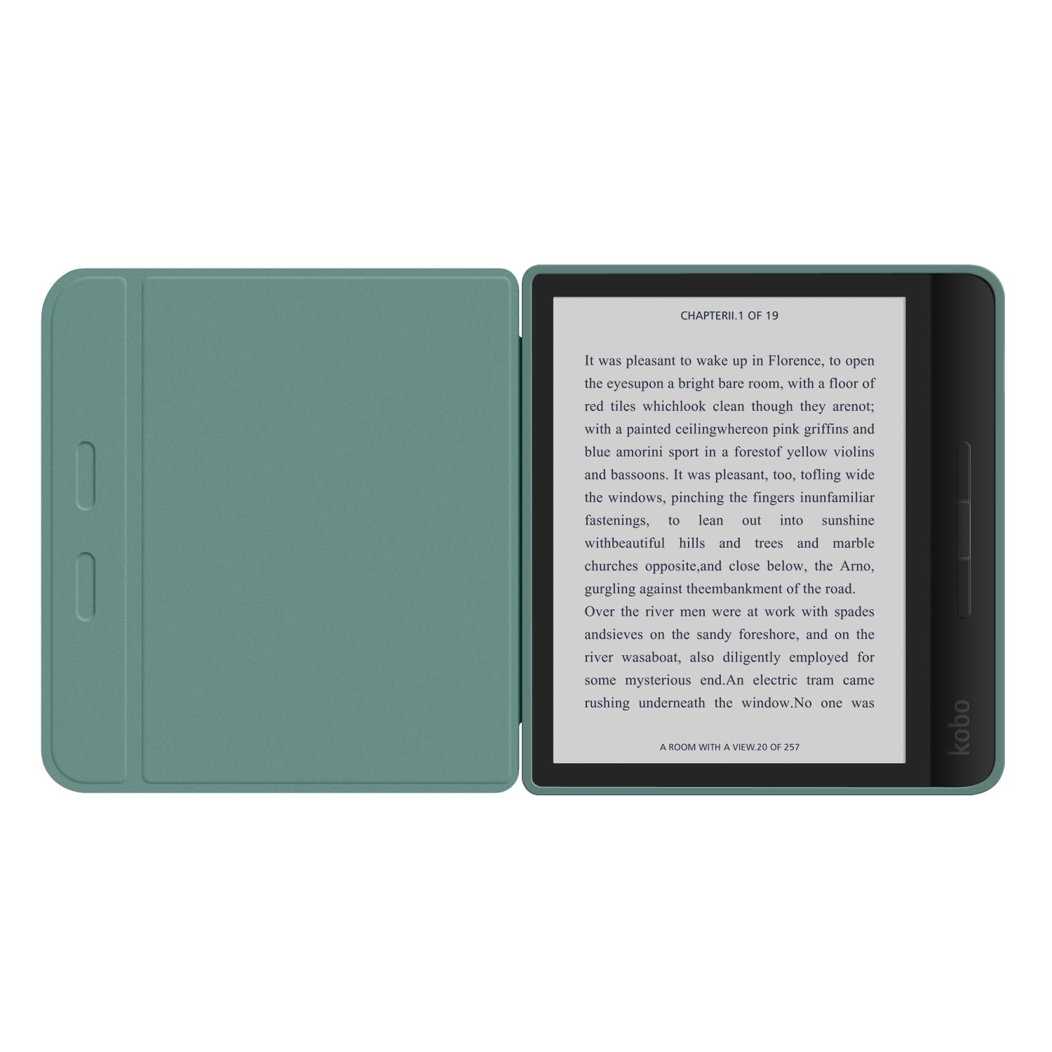 Split Folio Detachable Protective Case for 7" Kobo Libra Colour 2024 Released, Ultra Clear Transparent Back Cover Light Shell, Auto Sleep and Wake, Dark Green — view 7