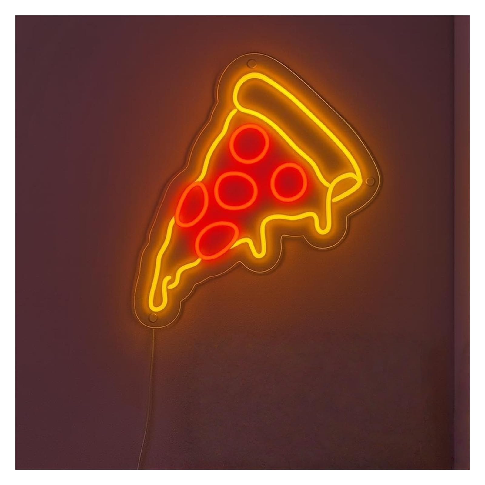 SHOUXI Sign Lamp Pizza Slice Neon Sign, Suitable for Restaurant Wall Decor with Dimmable 51cm