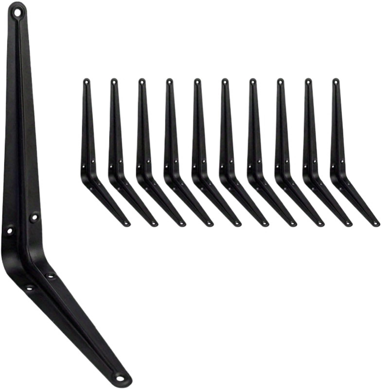 10 STÜCKE Schwimmende Heavy Duty Schwarz Stahl for Dekorative Wandhalterung Joint Winkel Mit Schrauben Geeignet zur Möbelbefestigung(6x8inch)