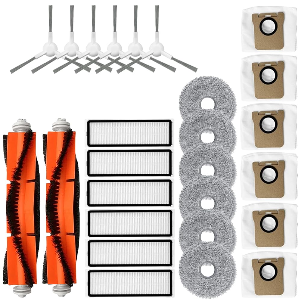 Generic Parts compatible with Xiaomi Robot Vacuum X10+ X10 Plus B101GL vacuum cleaner robot, main brush, side brush, dust bag, filter, Mop cloth accessories (C (26 PCS))