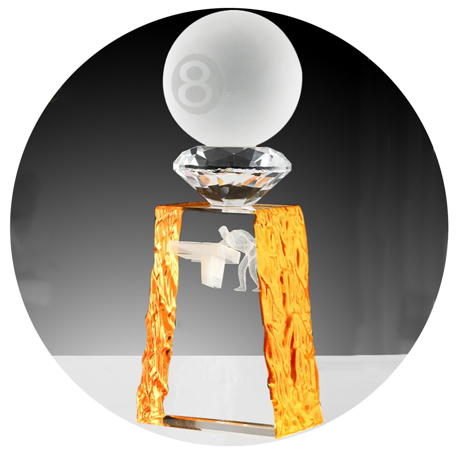 Trofeos, medallas y premios Trofeo De Cristal De Billar Creativo. Trofeo De Competición De Billar Del Club De Billar. Trofeo De Recuerdo Del Campeonato Del Torneo De Billar ( Color : ClearA , S : 9*22