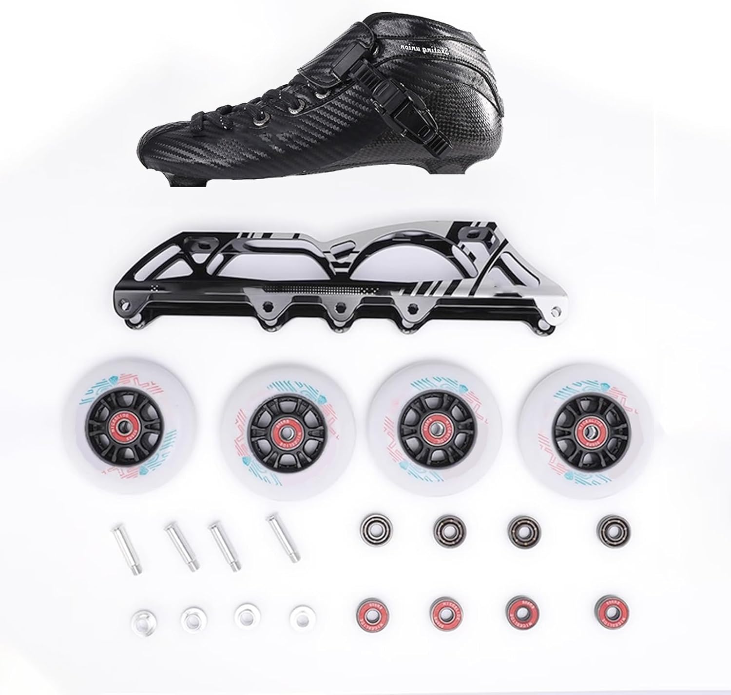 Professional Inline Speed Skates Adult for Women and Mens, Carbon Fiber Lightweight Fitness Skating Roller Skates, Heat Moldable High Performance Racing Skates, Unisex